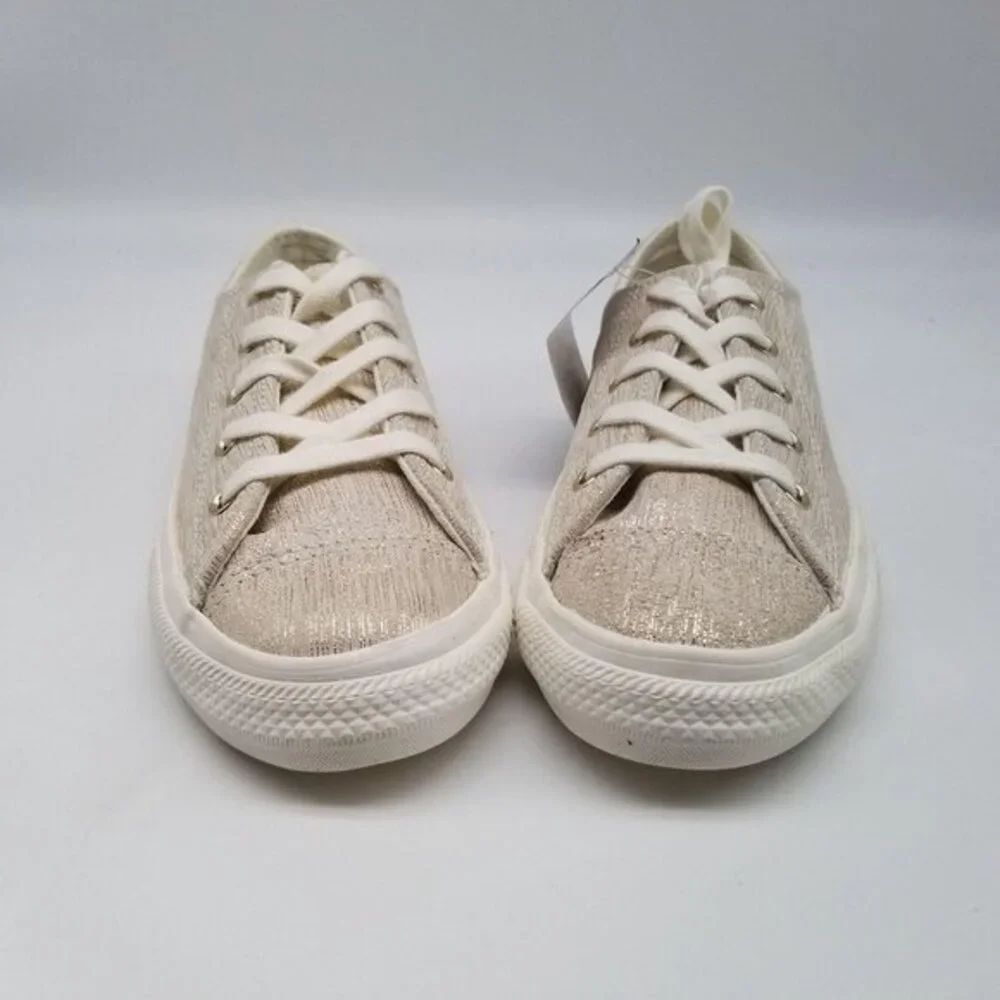 Converse Chuck Taylor All Star Egret Gold Metallic Junior‎ Sneaker Shoe Size 2